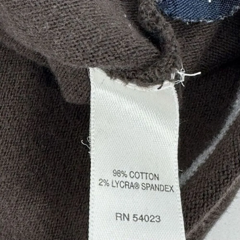 Banana Republic Soft Cotton Blend 1/4 Zip Striped Sweater‎ Men's Medium